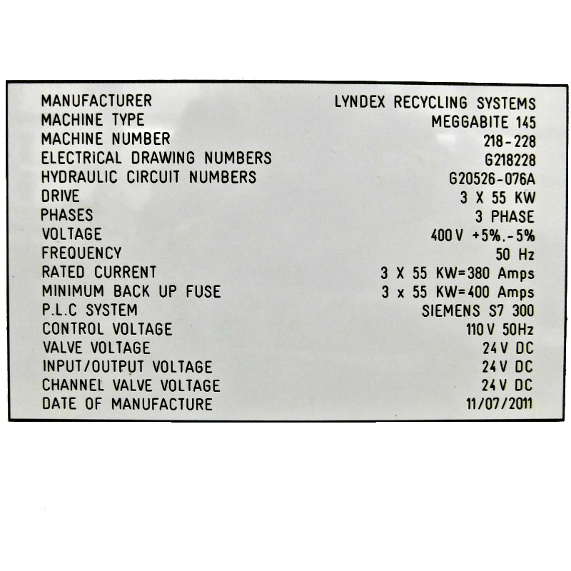 Industrial engraved identification plates