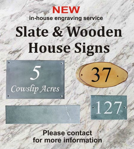 Custom engraved slate house sign